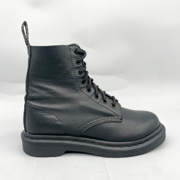 Dr. Martens Shoes - Dr Martens 1460 Pascal Mono Womens 6 Black Leather Combat Boots Goth Grunge Punk